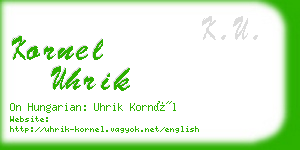 kornel uhrik business card